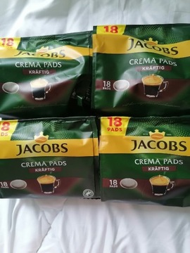 Niemiecka kawa Jacobs Crema Pads Kraftig 18 saszetek 4 op. 