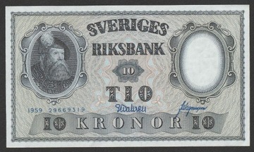 Szwecja 10 koron 1959 - stan bankowy UNC