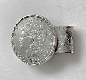 Silver Morgan Dollar Clip 1885-Odwrotka