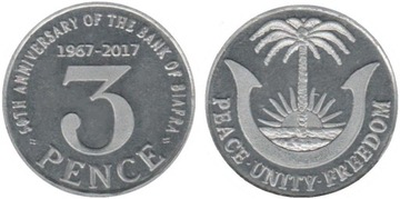 Biafra: 3 pensy – moneta okolicznościowa