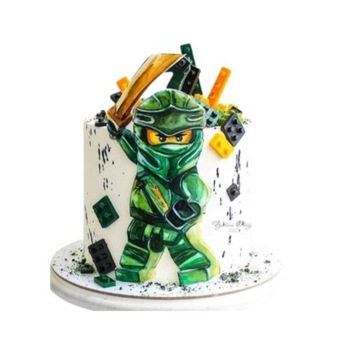 WYDRUK NA OPŁATKU TORT LEGO NINJAGO 20 CM PROMOCJA