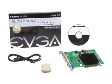 Nowa k.graficzna EVGA NVIDIA GEFORCE 6200 AGP BOX