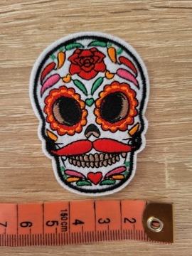 Naprasowanka meksykańska czaszka kolorowa 