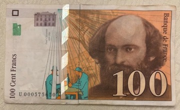 banknot, 100 cent Francs, France, r. 1997