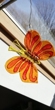 Motylek - szklany witrażyk tomekidomek 