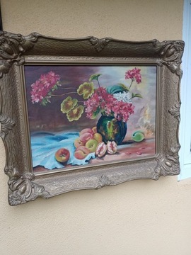 Obraz malowany kwiaty