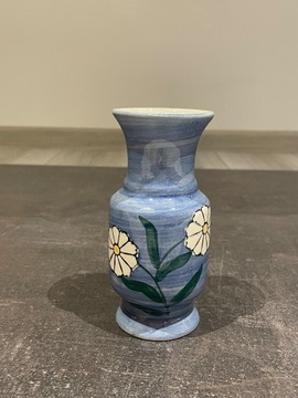 Waza ceramiczna mała wazon niebieski  kobiety