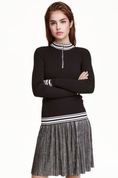 top bluzka H&M XS 34 sweter stójka kołnierz