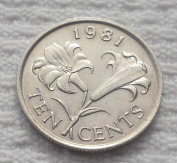 Bermudy Elżbieta II 10 centów 1981 KM# 17