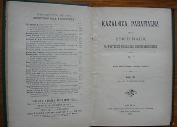Kazalnica Parafialna - Zbiór nauk 1887