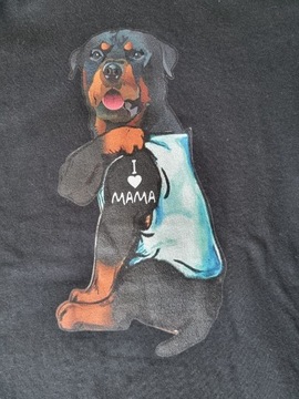 T shirt z psem, rottweiler, I love mama,s