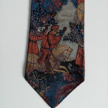 Wyjątkowy krawat myśliwski Średniowieczne łowy 