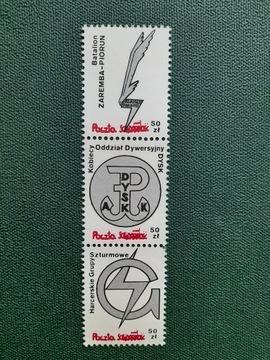 Zestaw 3 znaczków Poczta Solidarność
