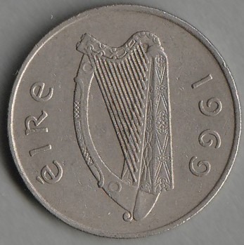 Irlandia 10 pensów 1969 - Łosoś - stan 2