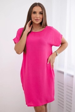 Sukienka z kieszeniami różowa rozmiar uniwersalny