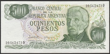 Argentyna 500 pesos 1977/82 - stan bankowy UNC