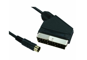 NOWY kabel Scart + DIN mini 4 PIN S-Video - 3m