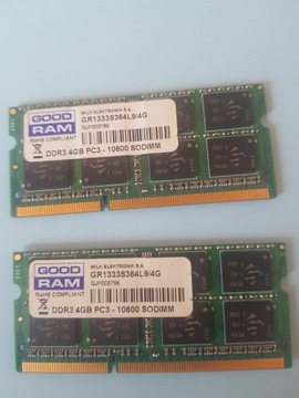 PAMIEC RAM 2x4G ddr3  DO LAPTOPA