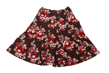 Midi spódnica sztruksowa w kwiaty vintage 46 48