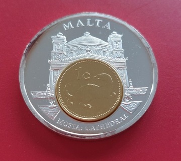MALTA MEDALION PAMIĄTKOWY  z 1 eurocentem.