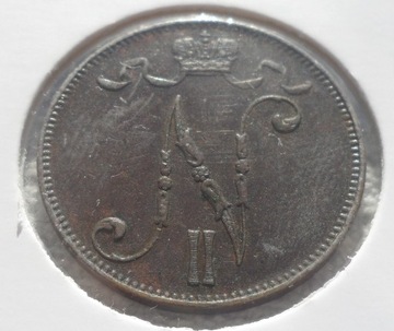 Wlk Księstwo Finlandii Mikołaj II 5 penni 1908