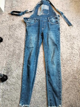 Spodnie damskie jeansowe na szelkach M