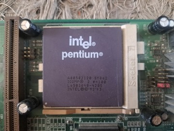 Retro płyta główna + procesor Pentium + ram, socket 7 do kolekcji naprawy