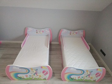 Łóżko dziecięce 80x160 z barierką unicorn jak nowe