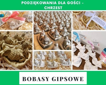 Podziękowanie gości chrzest roczek bobas gipsowy