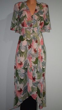 Długa sukienka w kwiaty Mango XS Nowa