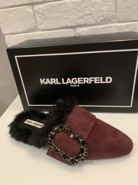 Karl Lagerfeld Paris buty pięknie wygodne bordowe 