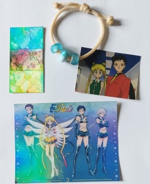 3 Stars naklejki Sailor Moon + koraliki blue beads