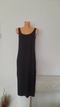 Czarna długa letnia bawełniana sukienka na ramiączkach F&F r. 40 L