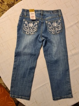 spodnie jeans 12lat apple bottoms kwiatki 