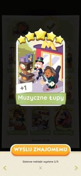 MONOPOLY GO! naklejka karta  Muzyczne łupy