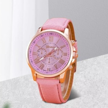 NOWY damski zegarek kwarcowy GENEVA PLATINUM ROSE