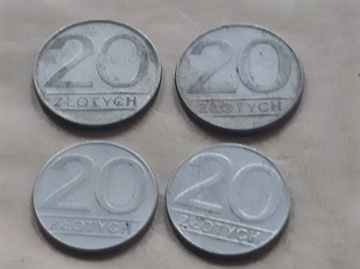 20 zł 4 szt 1986-1990 r. monety P30