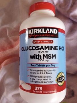 Kirkland Glucosamine HCL 1500mg 375 tabletek 