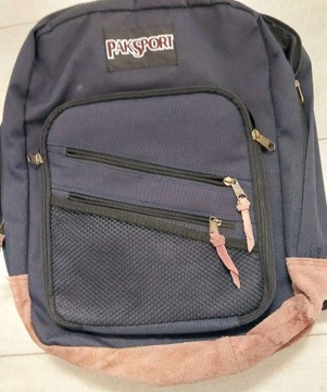 Plecak Jansport, wykończony skórą