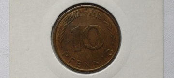 Niemcy 10 fenigów, 1979 r. Znak menniczy „D”. #S51