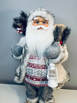 Figurka Mikołaj Bożonarodzeniowy Biały XL 50 CM 