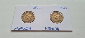 Francja stare monety różne 1922-1949 10 sztuk BCM