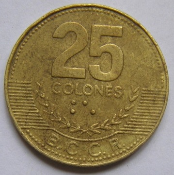 25 colones Kostaryka 2005