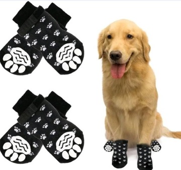Skarpetki czarne antypoślizgowe XL/XXL dla psa 