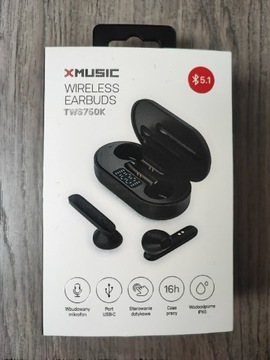 Słuchawki bezprzewodowe douszne Xmusic Wireless Earbuds TWS750K