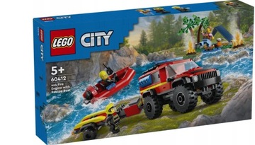 60412 4X4 FIRE TRUCK RESCUE BOAT LEGO NOWE
