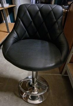 Krzesło barowe, do sklepu hooker czarne, regulacja