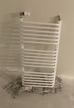 Grzejnik łazienkowy drabinkowy biały połysk 91 cm