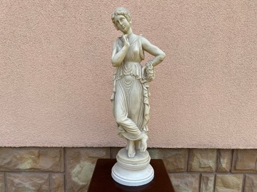 Duża Włoska Rzeźba Kobiety Alabaster 63 cm B141 