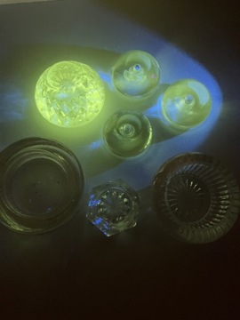 świeczniki szklo nie-uranowe, stare,kryształ, inne